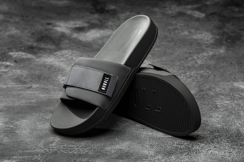 Black Nobull Adjustable Men's Slides | CA R1190V